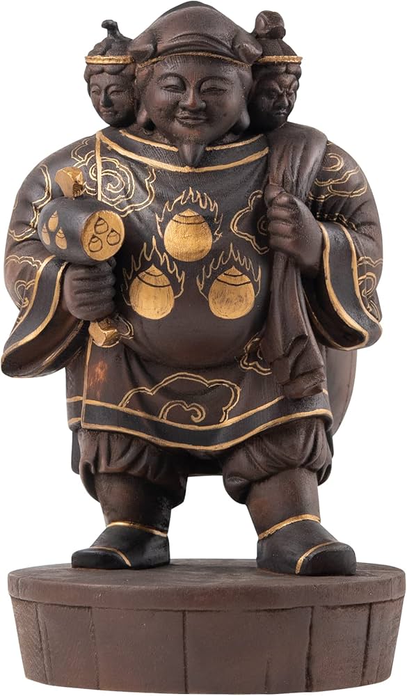 Amazon｜織田信長公祈願 三面大黒尊天（中）木製：桧 古美彩色仕上《塔