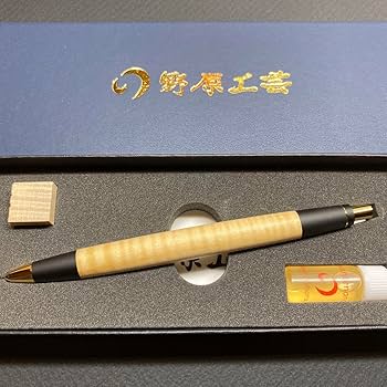 Amazon.co.jp: 野原工芸 栃縮杢 型シャーペン ゴールド金具 人気樹種