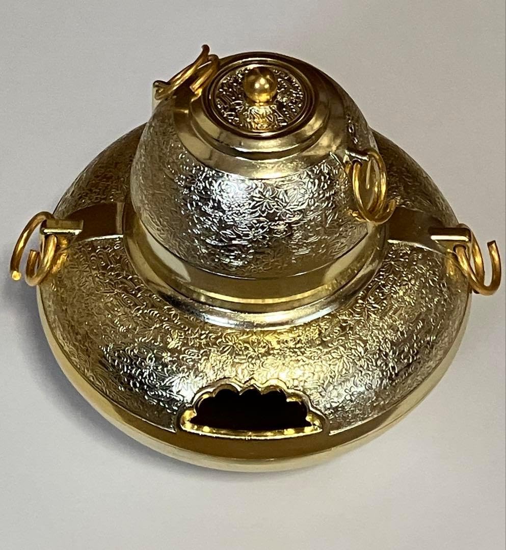 風炉 茶釜 電熱器 銀摘 唐銅朝鮮風炉釜 野々田電熱器 金森紹栄造 敷板