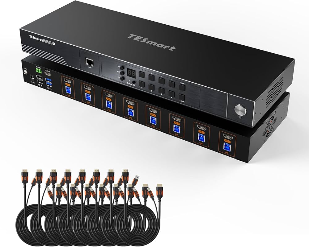 Amazon.com: TESmart HDMI KVM Switch 8 Port 8K@60Hz, USB 3.0 8X1
