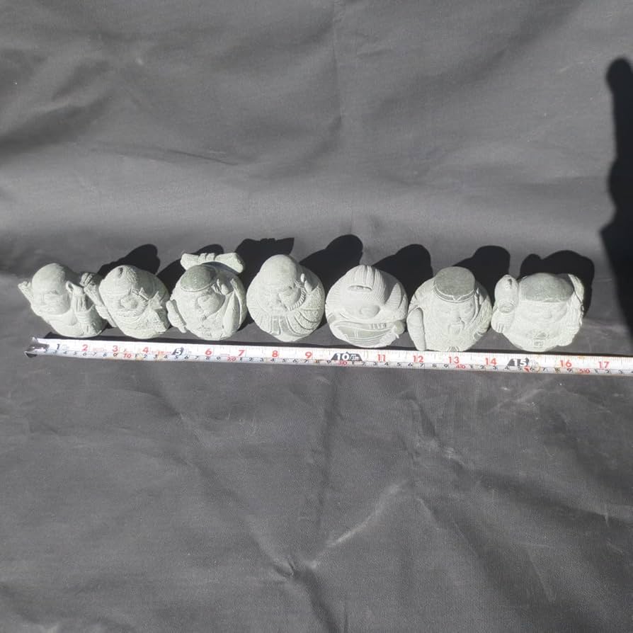 Amazon.co.jp: 七福神 置物 石 御影石 石材 彫刻品 オブジェ 縁起物