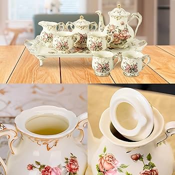 Amazon | STARVAST ローズ柄セラミックティーポット、ヴィンテージ