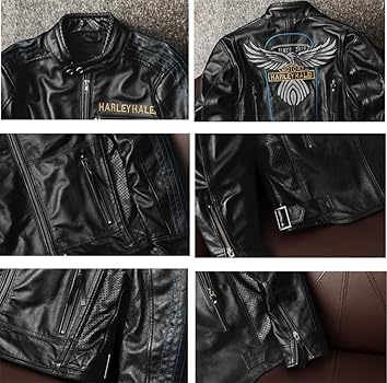 Amazon.co.jp: [VIIBOY] 本革バイクジャケット 本革ジャケット 牛革