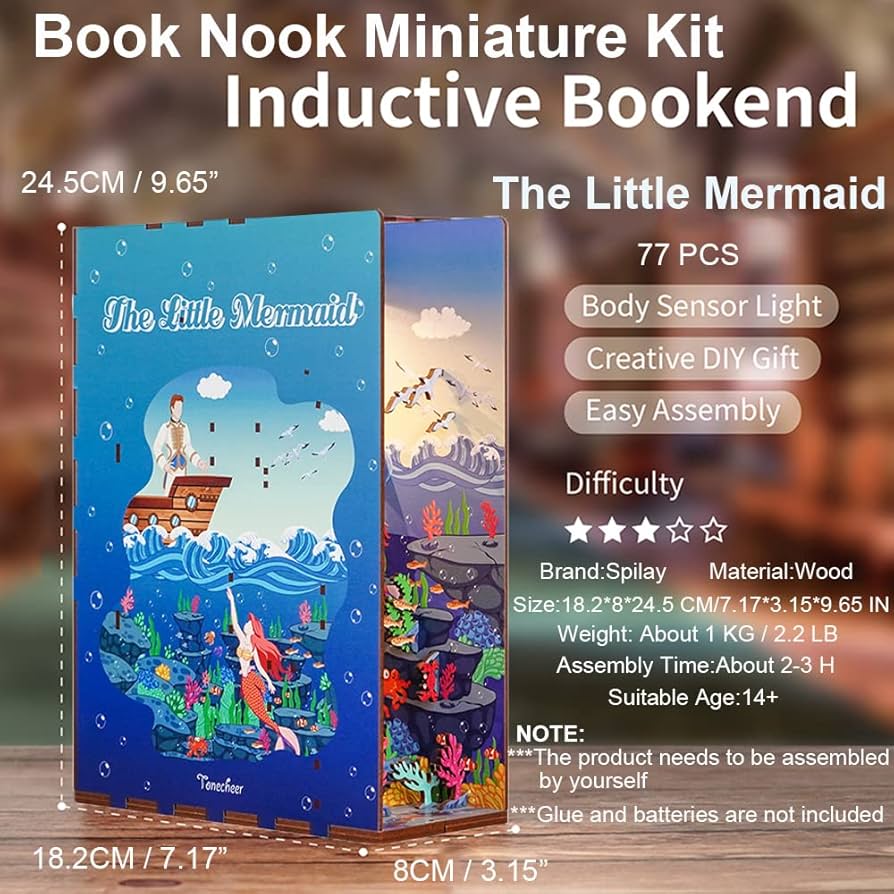 Amazon.co.jp: Spilay DIY ドールハウス ミニチュア 本 ヌック