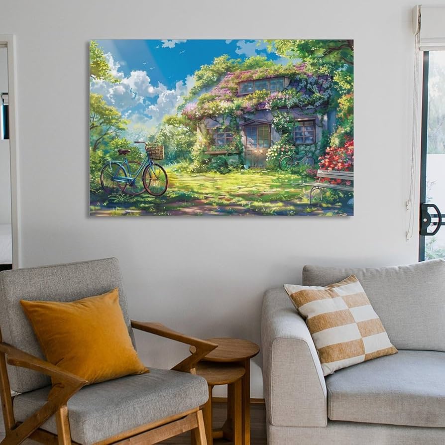 油絵 絵 絵画インテリア 額付(青緑＋金色の枠) uF6-070619 子猫子犬