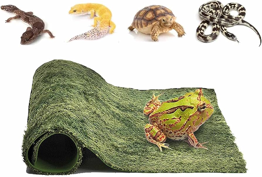 Amazon | Hitasi 爬虫類 マット 爬虫類 床材 緑の色 人工芝マット 柔軟