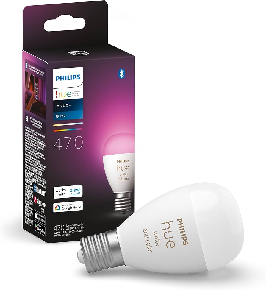 Amazon.co.jp: Philips Hue Smart Bulb E17 40W Equivalent Full Color