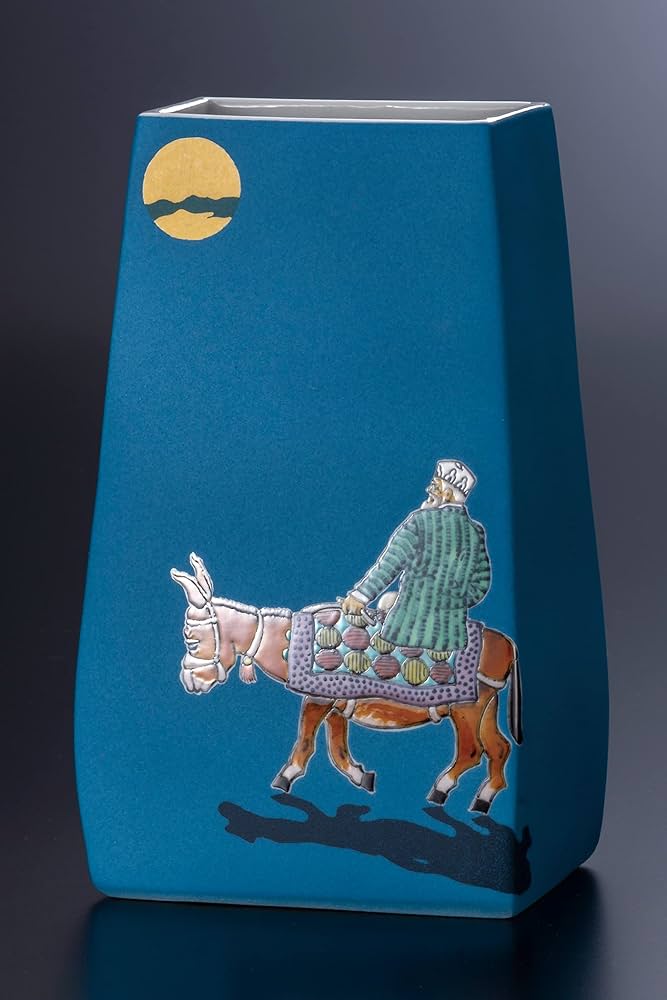 芸術院賞受賞 武腰一憲 サマルカンドブルー 陶額『色絵 遠い日』 K373 芸術