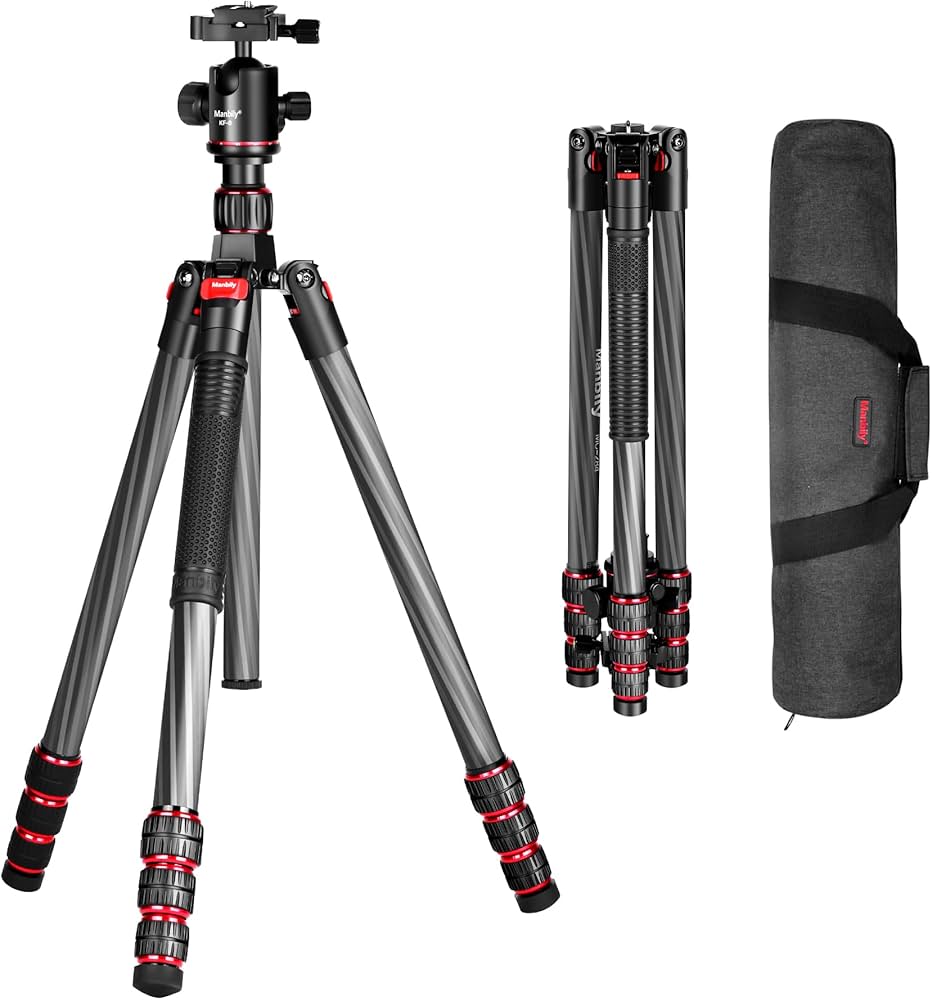 Amazon | Manbily 173cm カーボン三脚 トラベル三脚 中軸反転 マクロ