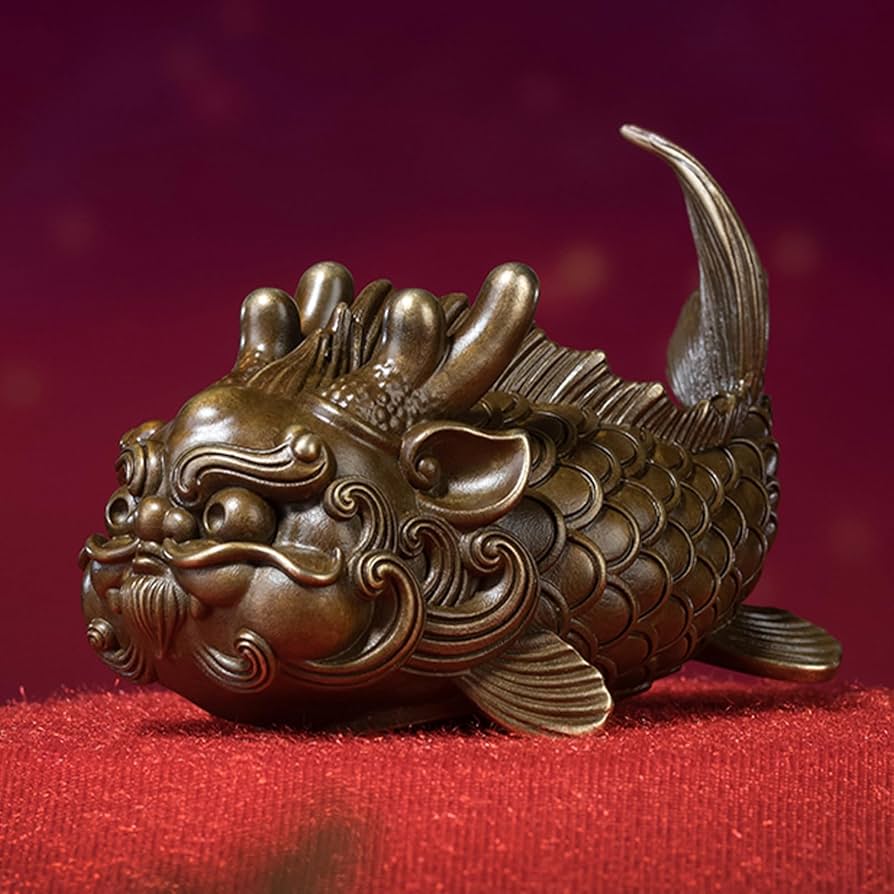 Amazon.co.jp: OBOROZUKI 魚化龍 魚 龍と化す インテリア 置物