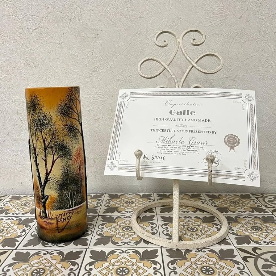 ドームナンシー 筒型 花瓶 高さ22cm 被せガラス アンテルカレール 幹