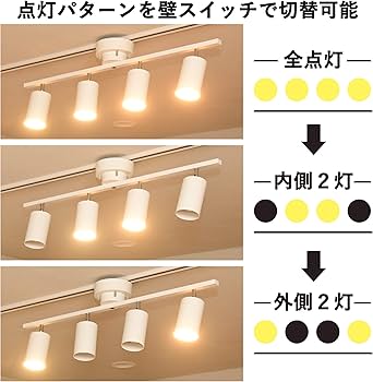 Amazon | [山善] インテリア シーリングライト 4灯 スポットライト