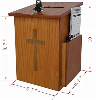 Amazon.co.jp: 木製投書箱、教会コレクション募金箱、クロス寄付