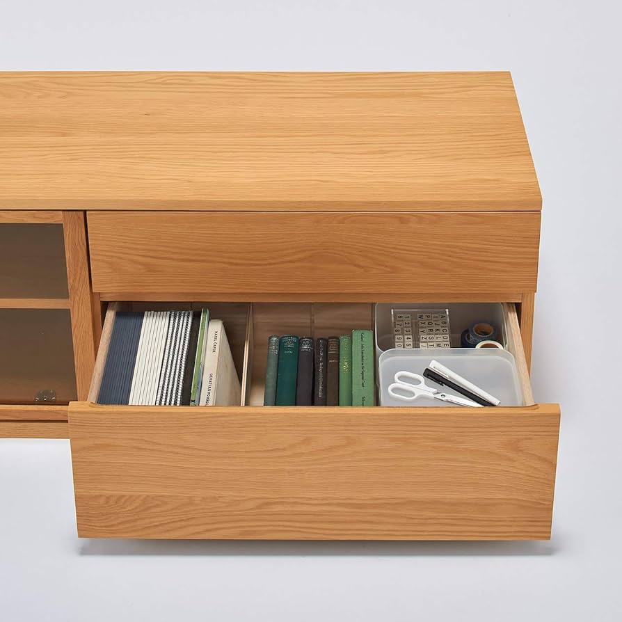 Amazon｜無印良品 木製AVラック・幅150cm・オーク材 幅150×奥行44×高さ