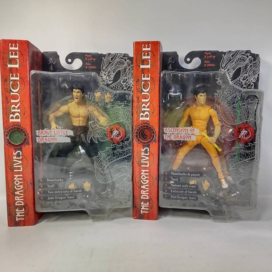 Amazon | ブルースリー 可動式フィギュア 2体 李小龍 死亡遊戯 燃えよ