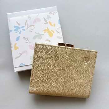 皇居 二つ折り財布 ゴールド 金 がま口 皇居 牛皮 レザー 財布 皇居 長