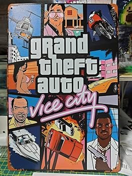 Amazon.co.jp: グランドセフトオート バイスシティ看板 メタルサイン