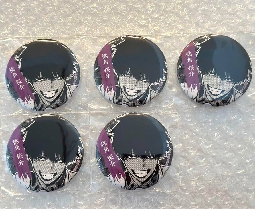 桃角桜介 ファボテリア 桃源暗鬼 缶バッジ 天使 アップver 桃源暗鬼