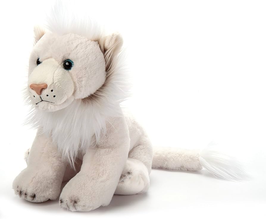 Amazon.com: The Petting Zoo White Lion Stuffed Animal Plushie