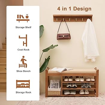 Amazon.com: PETKABOO Hall Tree with Bench and Shoe Storage, Coat