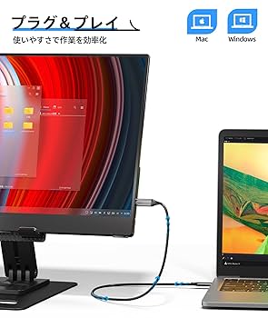 Ingnok デュアル モバイルモニター 15.6インチ FHD 折りたたみ式
