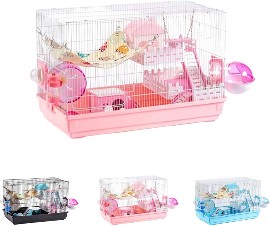 Amazon | ハムスター ケージ 2階建て 小動物ケージ 仓鼠笼子 金網