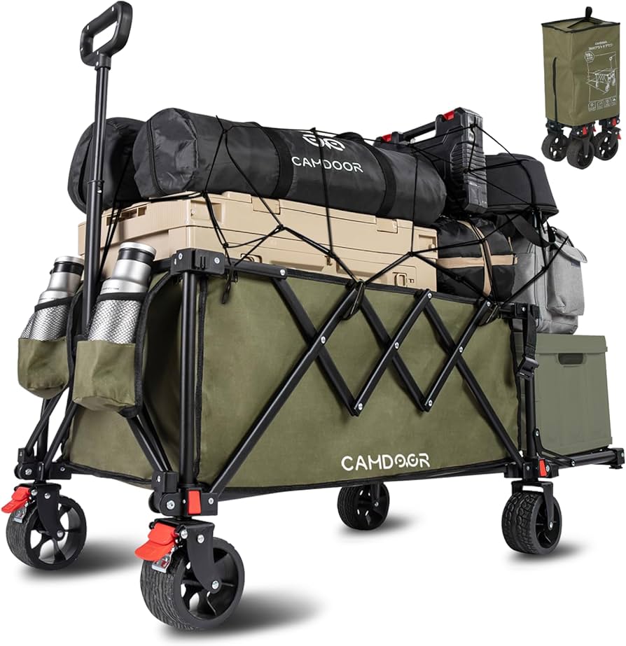 asuka】アウトドアワゴン 折りたたみ 後ろ開け キャンプワゴン