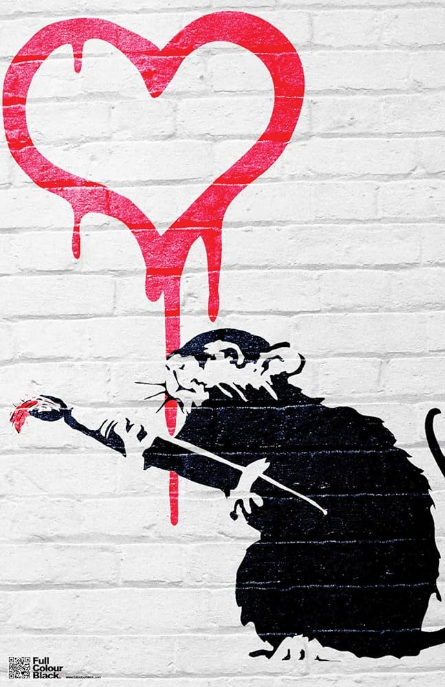Amazon.com: Pyramid America Street Art Poster - Banksy Love Rat