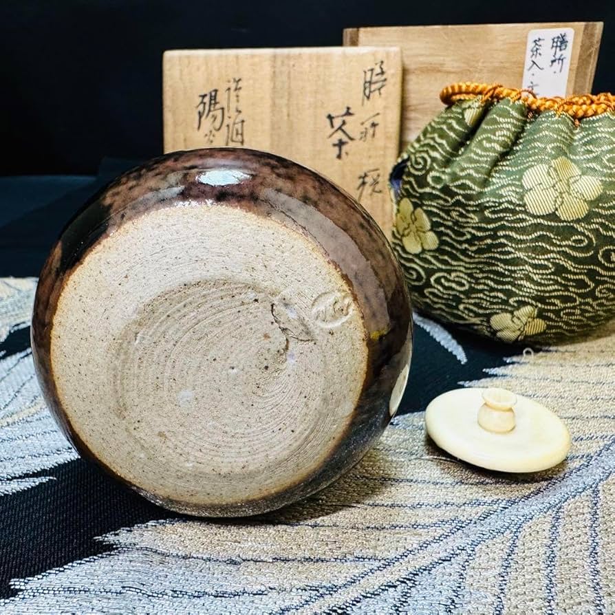 茶道具在銘棗大棗茶入茶壺蓋高級材質箱