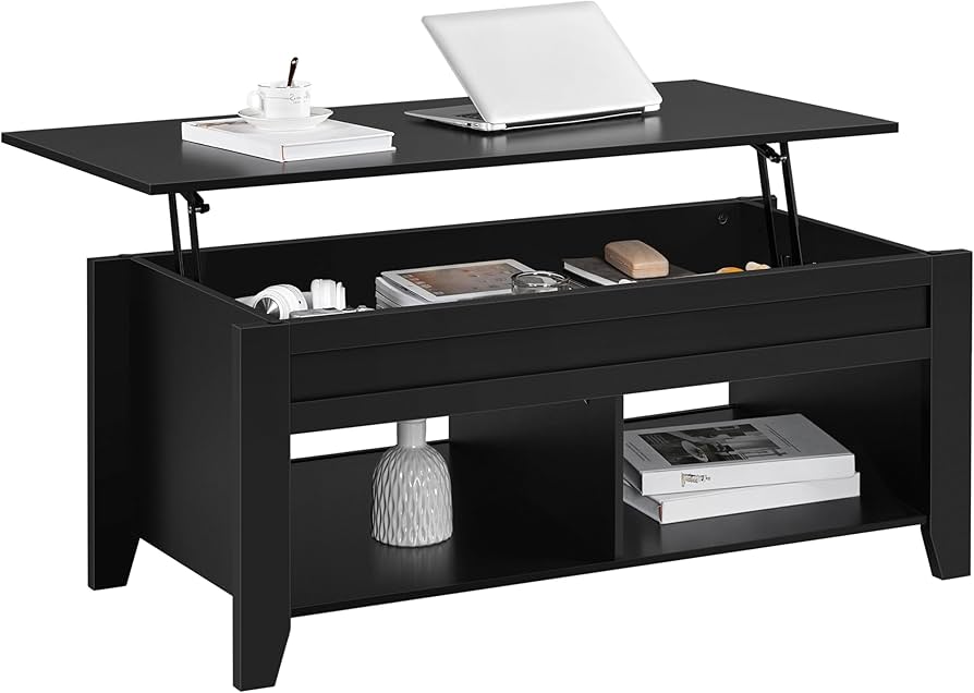 Amazon.com: Yaheetech Black Coffee Table, Lift Top Coffee Tables