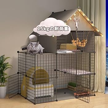 Amazonベーシック 猫ケージ キャットケージ 大型 3段 折り畳み