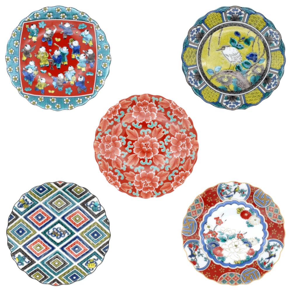 九谷焼 皿 海老 5枚セット 13センチ 九谷焼 皿 海老 5枚セット 13