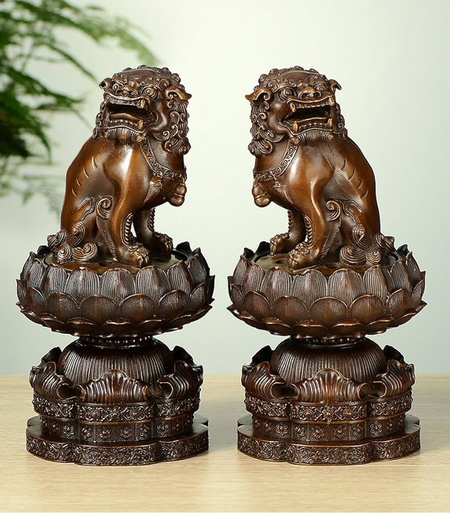 Amazon｜仏具 香炉 机上香炉 風水開運置物 狛犬（獅子狛犬）古美色 胴