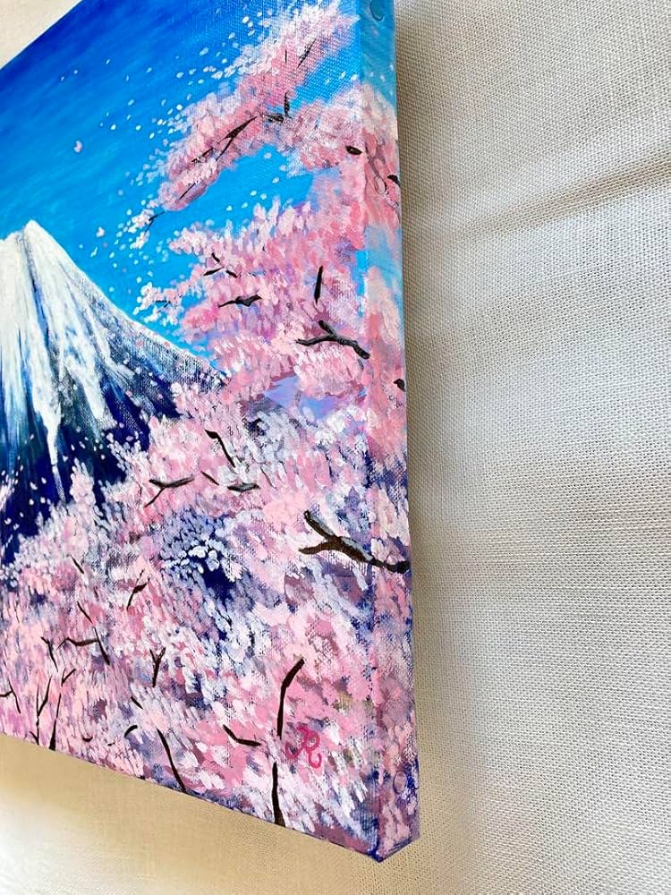 虹が輝く時】アクリル画 F6 風景画 絵画