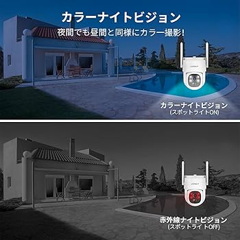 Amazon.co.jp: VORGUT 防犯カメラ 屋外 ソーラー モニター付き 4台