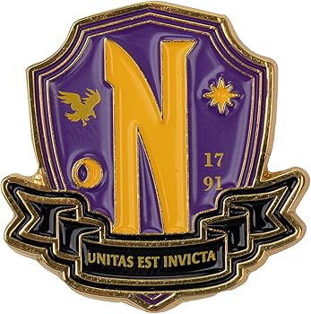 Cinrepelicas Wednesday Nevermore Academy Pin 2.6 x 2.6 x 0.2 cm