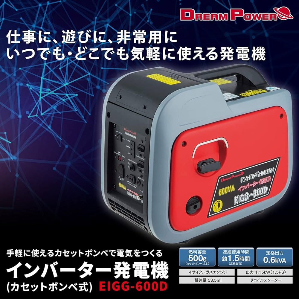 現状品 発電機 インバーター発電機 ナカトミ Dream Power EIVG-900D