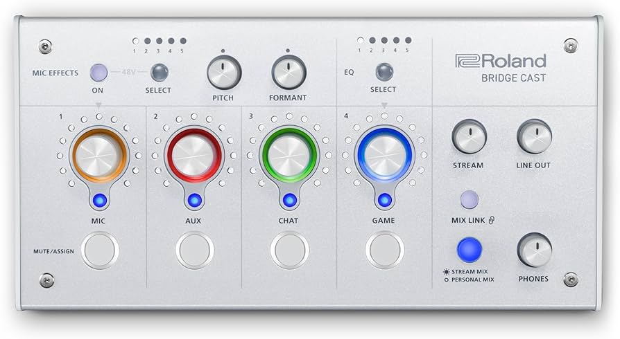 Amazon.com: Roland BRIDGE CAST Dual Bus Gaming Mixer in Ice White