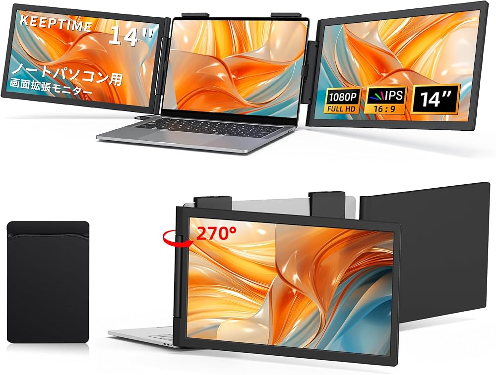 極美品】keeptime 14インチ モバイルモニター 2K IPSパネル KEEPTIME