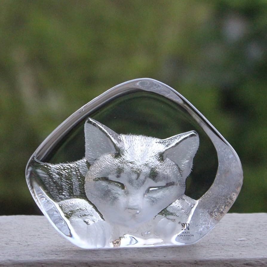 Mats Jonasson 山猫のクリスタル彫像 Mats Jonasson 山猫のクリスタル