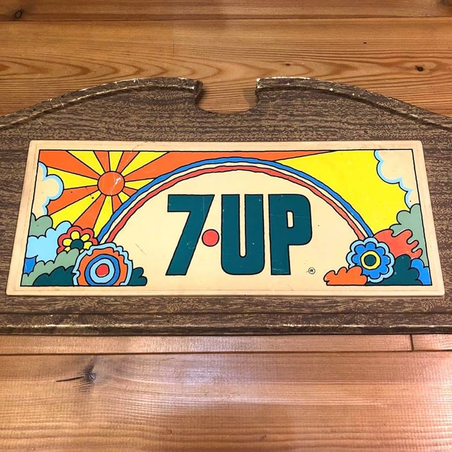 1971年 7up ステッカーサイン ピーターマックス アメトイ ガレージ 7up