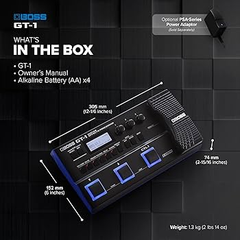 Amazon.com: BOSS GT-1 | Compact Guitar Effects Processor | Packed