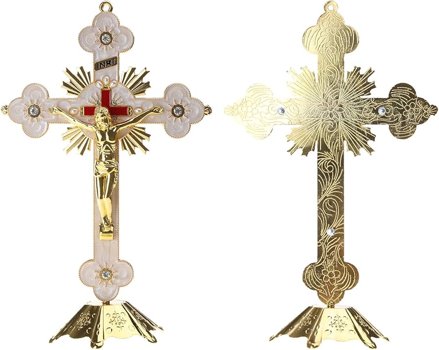 Amazon.co.jp: 金属イエスクロス宗教立ち十字架十字架装飾ヴィンテージ