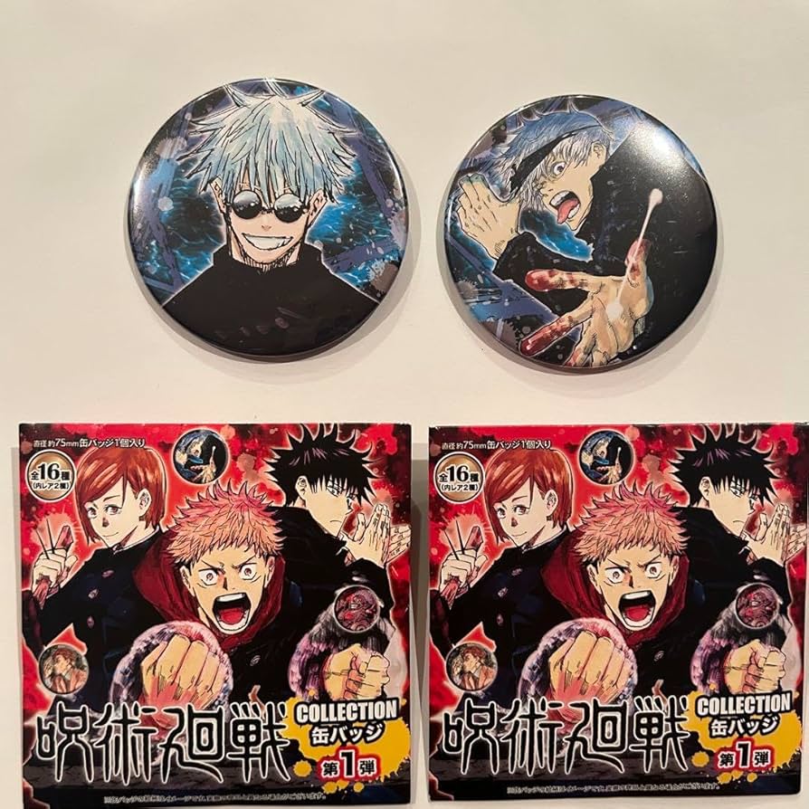 呪術廻戦 五条悟 箔押しトランプ 生ブロマイド コレクション缶バッジ