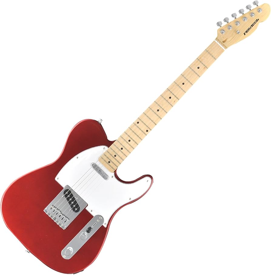 Amazon | PLAYTECH エレキギター TL-250 METALLIC RED Maple