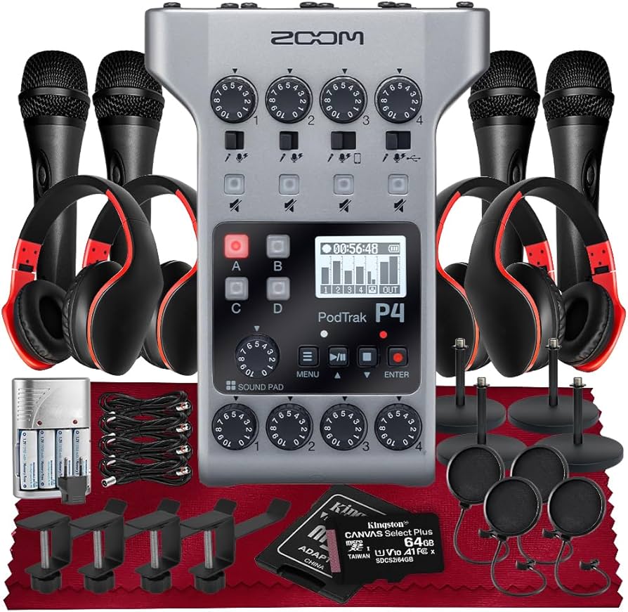Amazon.com: Zoom PodTrak P4 Portable Multitrack Podcast Recorder