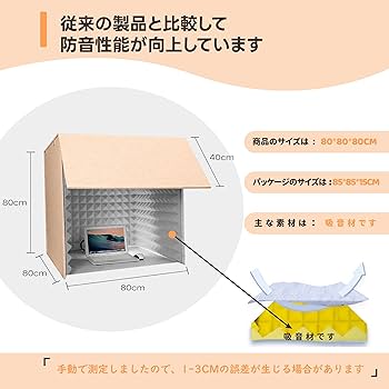 Amazon | Kurflo 防音ボックス テレワークリモートワーク zoom 簡易