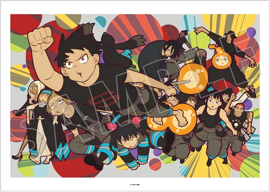 Amazon.co.jp: 漫画『炎炎ノ消防隊』 集合 A3マット加工ポスター vol.2