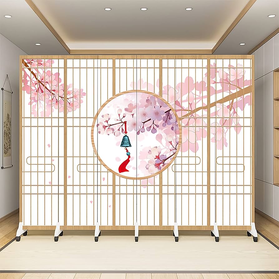 Amazon｜屏風 和風屏風 間仕切り 6列 360度回転 折る 木製和室 天然木