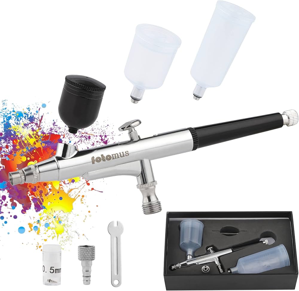 フィギュア塗装セット・エアブラシ、塗装ブース、防毒マスク、ガス缶2